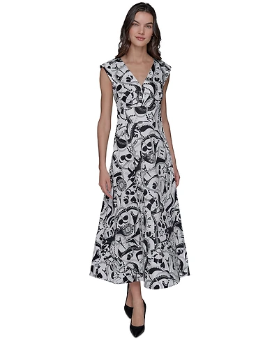 Karl Lagerfeld Paris Women's Printed Maxi Dress