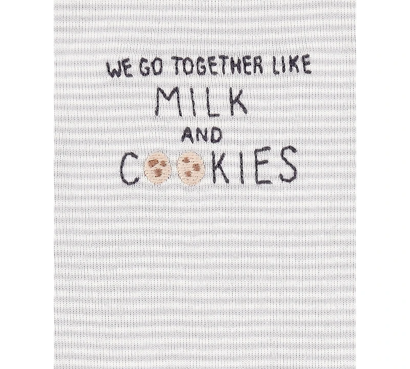 Carter's Baby Milk & Cookies Little Character Cotton Bodysuits Pants, 3 Piece Set