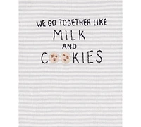 Carter's Baby Milk & Cookies Little Character Cotton Bodysuits Pants, 3 Piece Set