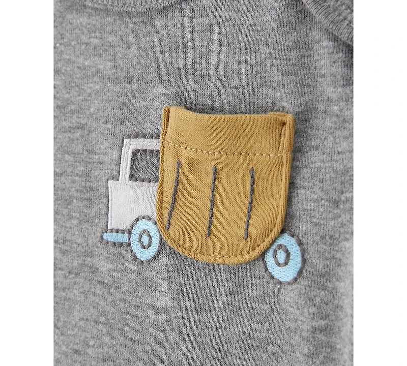 Carter's Baby Boys Short-Sleeve Construction Bodysuits, 5 Pack