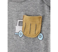 Carter's Baby Boys Short-Sleeve Construction Bodysuits, 5 Pack