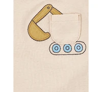 Carter's Baby Boys Short-Sleeve Construction Bodysuits, 5 Pack