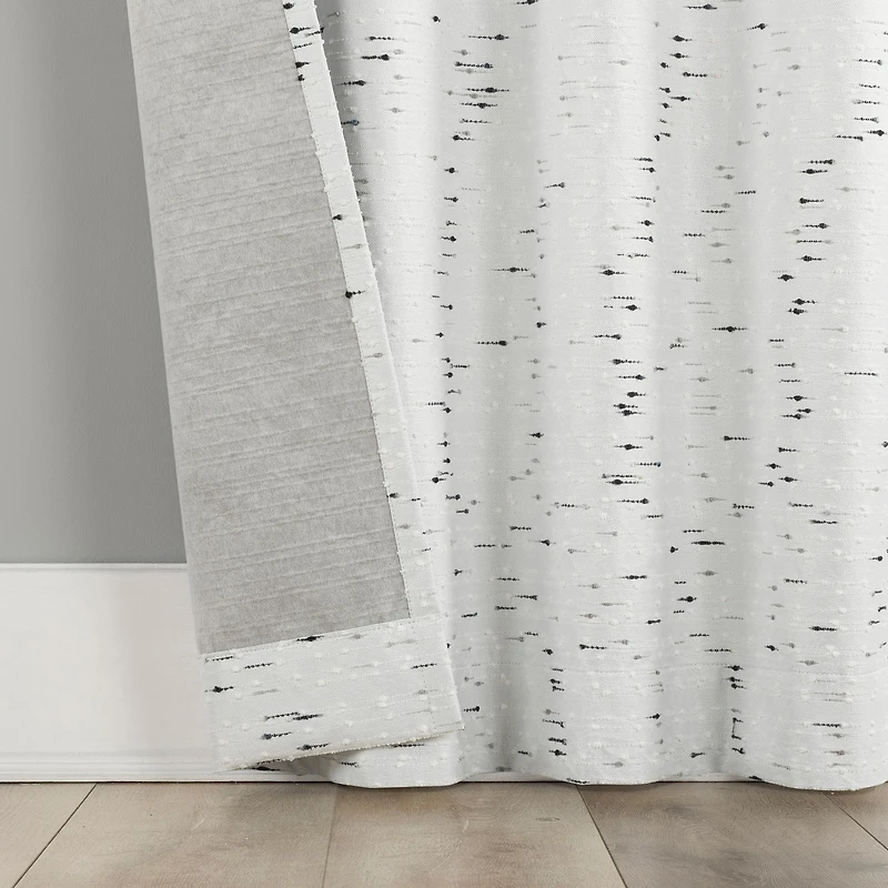 Sylo Generation Contrast Slub Magnetic Closure 100% Blackout Rod Pocket Curtain Panel