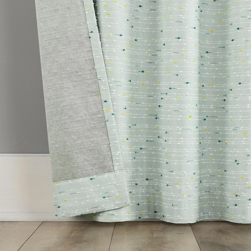 Sylo Generation Contrast Slub Magnetic Closure 100% Blackout Rod Pocket Curtain Panel