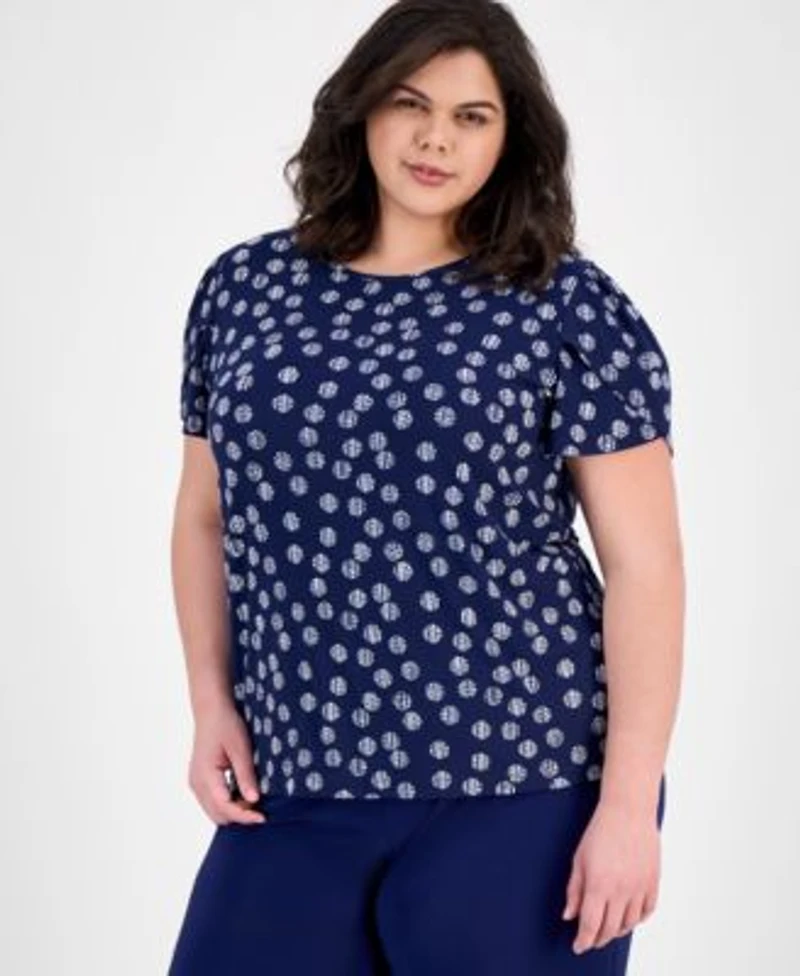 Ak Anne Klein Plus Size Tulip Sleeve Top Pull On Pants