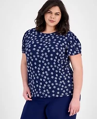 Ak Anne Klein Plus Size Tulip Sleeve Top Pull On Pants