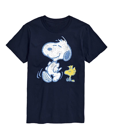 Airwaves Men's Peanuts Snoopy Woodstock Short Sleeve T-Shirt