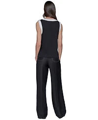 Karl Lagerfeld Paris Women's Contrast-Trim Sleeveless Top