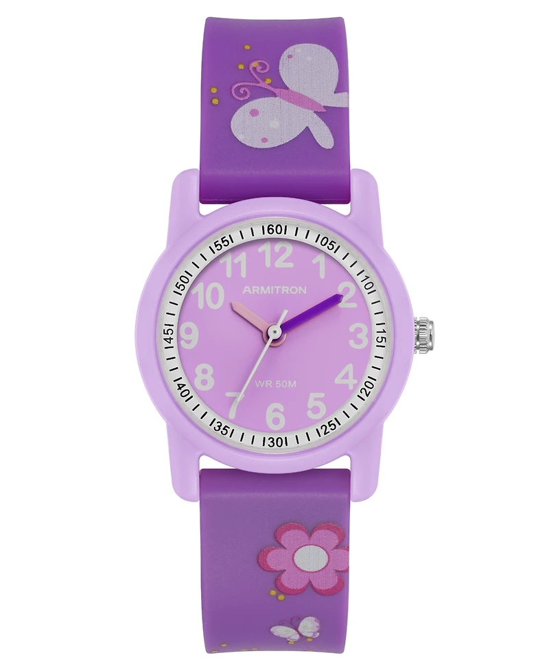 Armitron Kid's Quartz Playtime Purple Butterflies Watch, 30mm