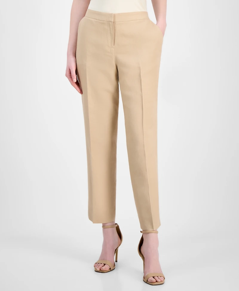 Kasper Women's Mid-Rise Side-Slit Ankle Pants