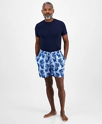 Club Room Men's Pineapple Palm Print Drawstring 7" Swim Trunks, Exclusively at Macy's