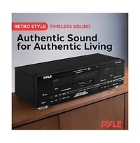 Pyle Dual Cassette Deck - High-Speed Dubbing & Mixtape Recorder - PT649D