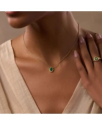 Honest & Bright Malachite Hamsa Gold Necklace