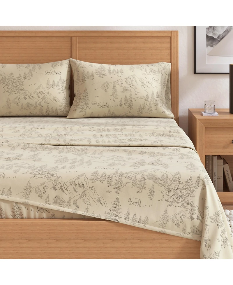 Linery & Co. Ultra-Soft Turkish Cotton Flannel Lodge Print Sheet Set