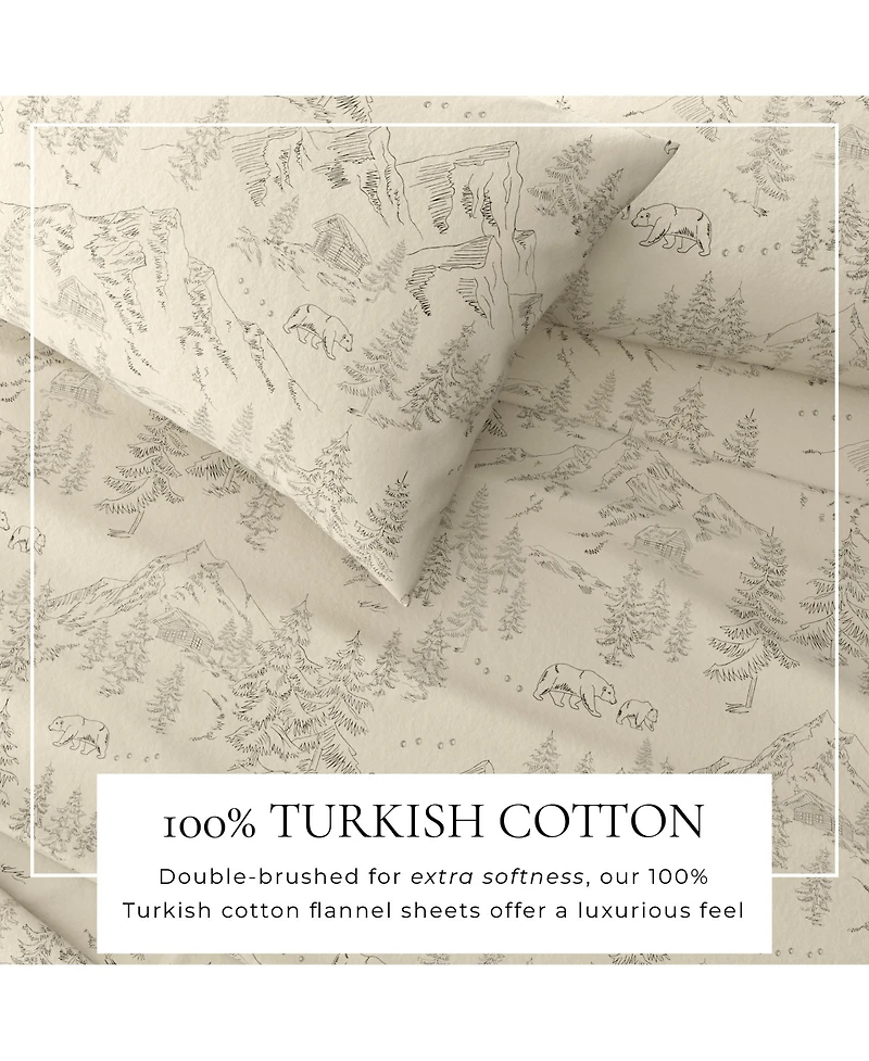 Linery & Co. Ultra-Soft Turkish Cotton Flannel Lodge Print Sheet Set