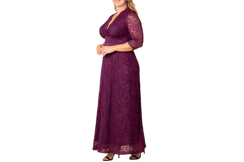 Kiyonna Women's Plus Maria Lace Evening Gown
