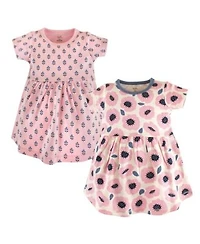 Touched by Nature Baby Girls Natural Cotton Dress Duo Short Long Sleeve Styles