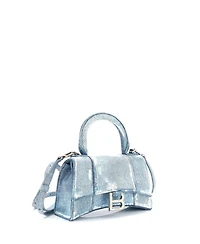 Pre-Owned Balenciaga Small Hourglass Top Handle Bag Denim Printed Leather
