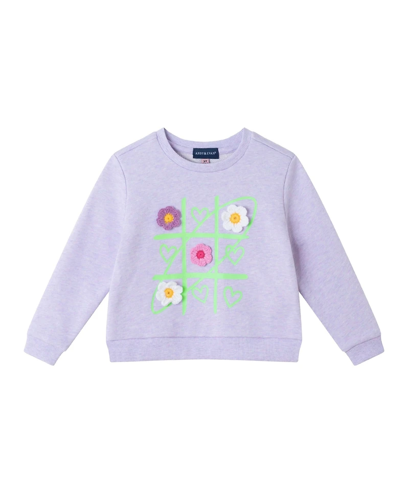 Andy & Evan Toddler Girls Toddler/Child Heart Print Jersey Dress and Sweatshirt Set