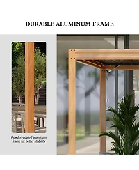 Mondawe 10x13FT Outdoor Aluminum Pergola Louvered Pergola