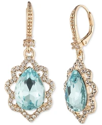Marchesa Gold-Tone Mixed Crystal Drop Earrings