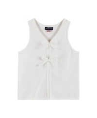 Andy & Evan Big Girls Toddler/Child White Rib Knit Tank and Skirt Set