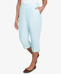 Alfred Dunner Women's St. Thomas Heat Set Embroidered Capri Pants