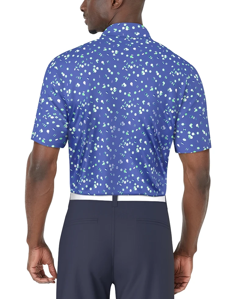 Pga Tour Men's Umbrella Graphic Polo Shirt
