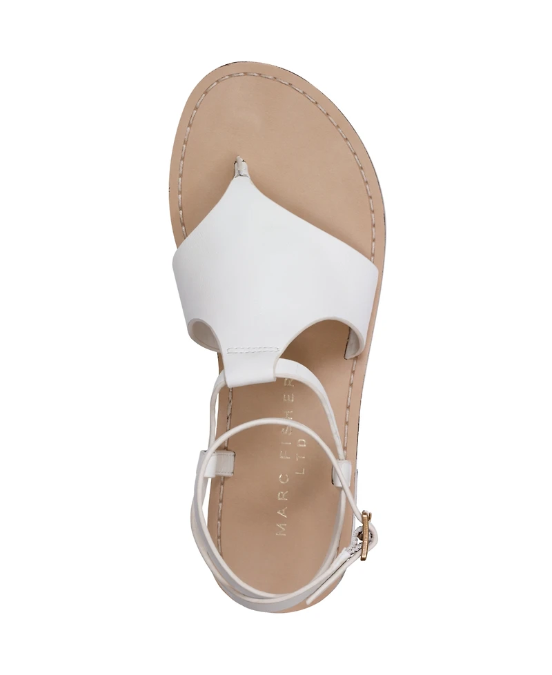 Marc Fisher Ltd Women's Lille Ankle Strap Flat Thong Sandals
