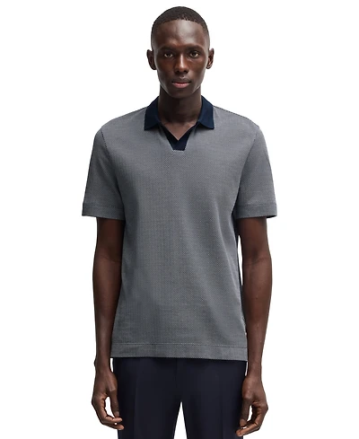 Boss by Hugo Boss Men's Cotton Silk Dot-Pattern Polo Shirt