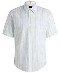 Boss by Hugo Boss Men's Printed Cotton Regular-Fit Shirt