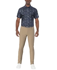 Pga Tour Men's Short Sleeve Nautical Print Golf Polo Shirt