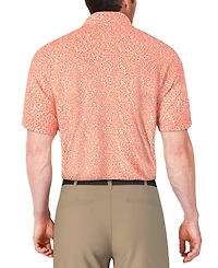 Pga Tour Men's Short Sleeve Micro Geo Print Golf Polo Shirt