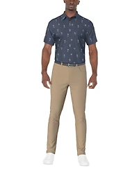 Pga Tour Men's Drink-Print Short-Sleeve Polo Shirt