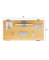 Flexispot E7-commercial W Electric Adjustable Standing Desk, Bamboo Top