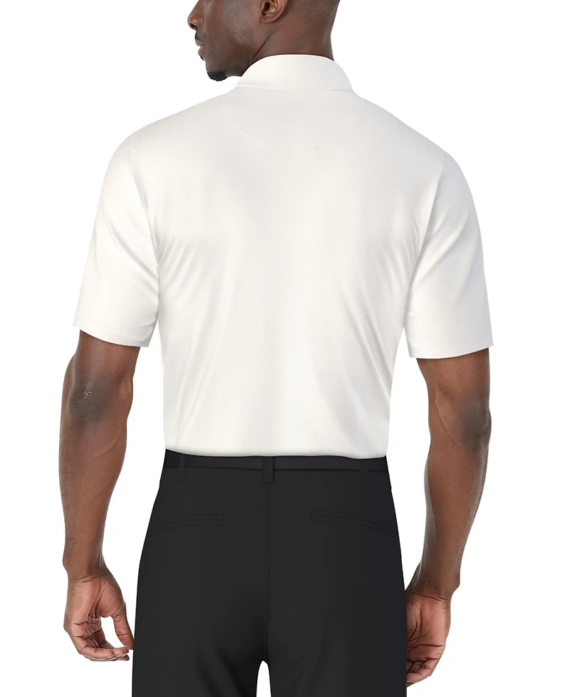 Pga Tour Men's Short Sleeve Diagonal Chest Stripe Golf Polo Shirt