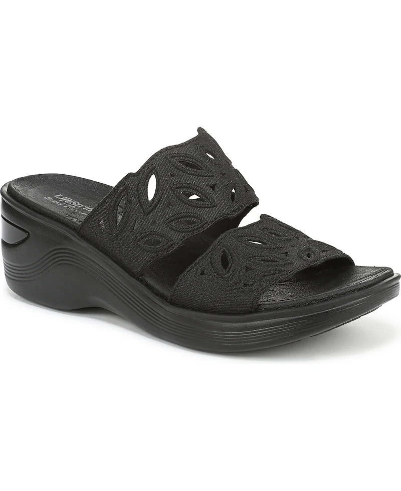 LifeStride Women's Delight Washable Slide Wedge Sandals