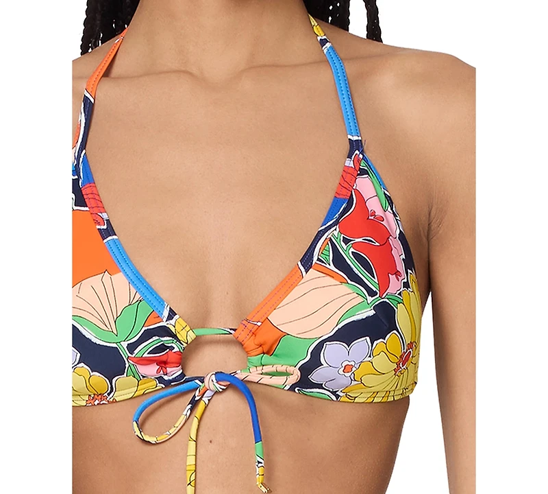 Kate Spade Women's Printed Tie-Front Bikini Top