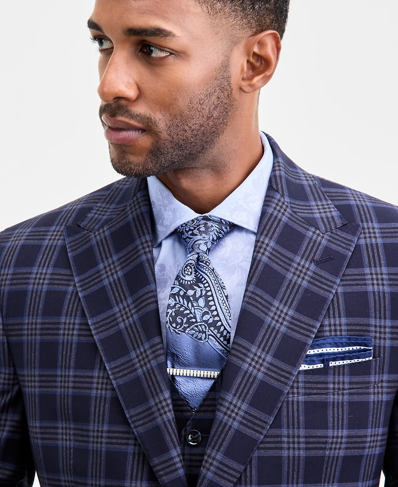 Tayion Collection Men's Classic-Fit Plaid Suit Separate Jacket