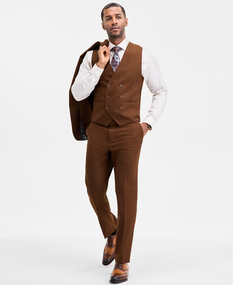Tayion Collection Men's Classic-Fit Solid Double-Breasted Suit Separate Vest