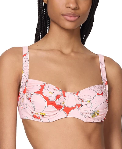 Kate Spade Women's Printed Shirred Bikini Top