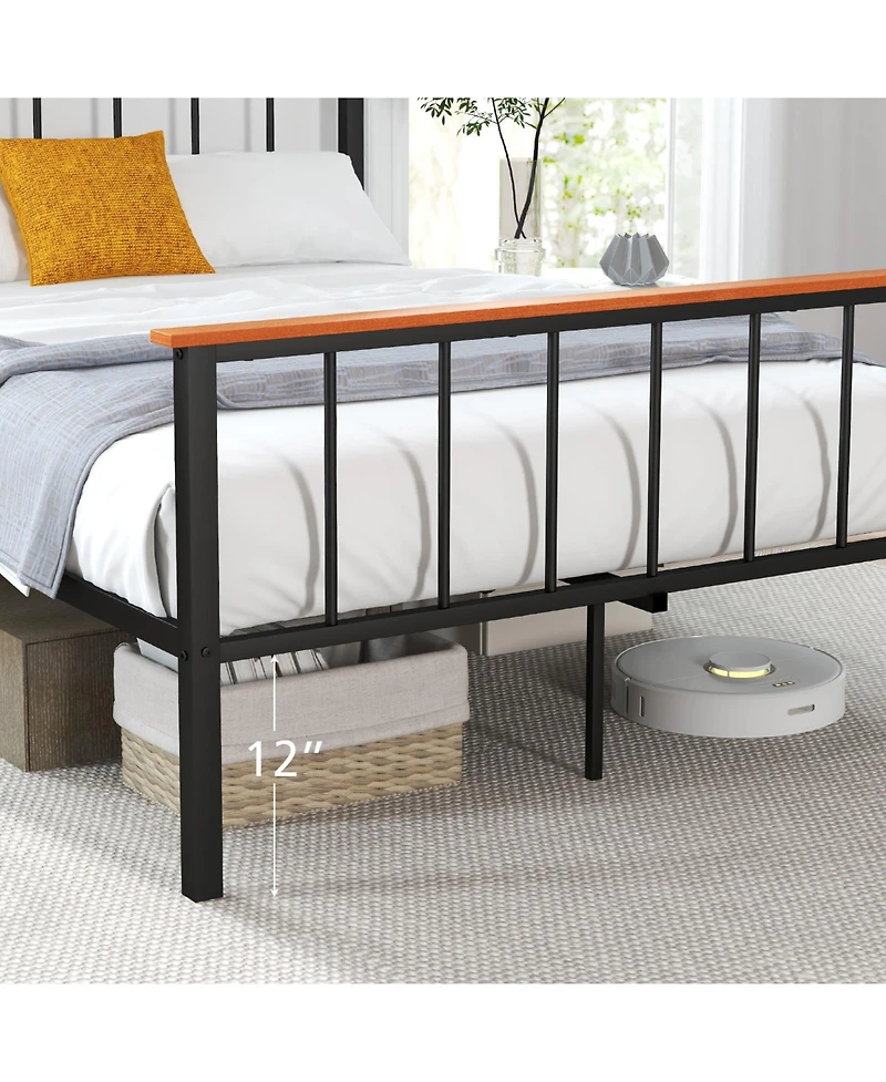 Queen Bed Frame with Headboard and Footboard-Queen Size