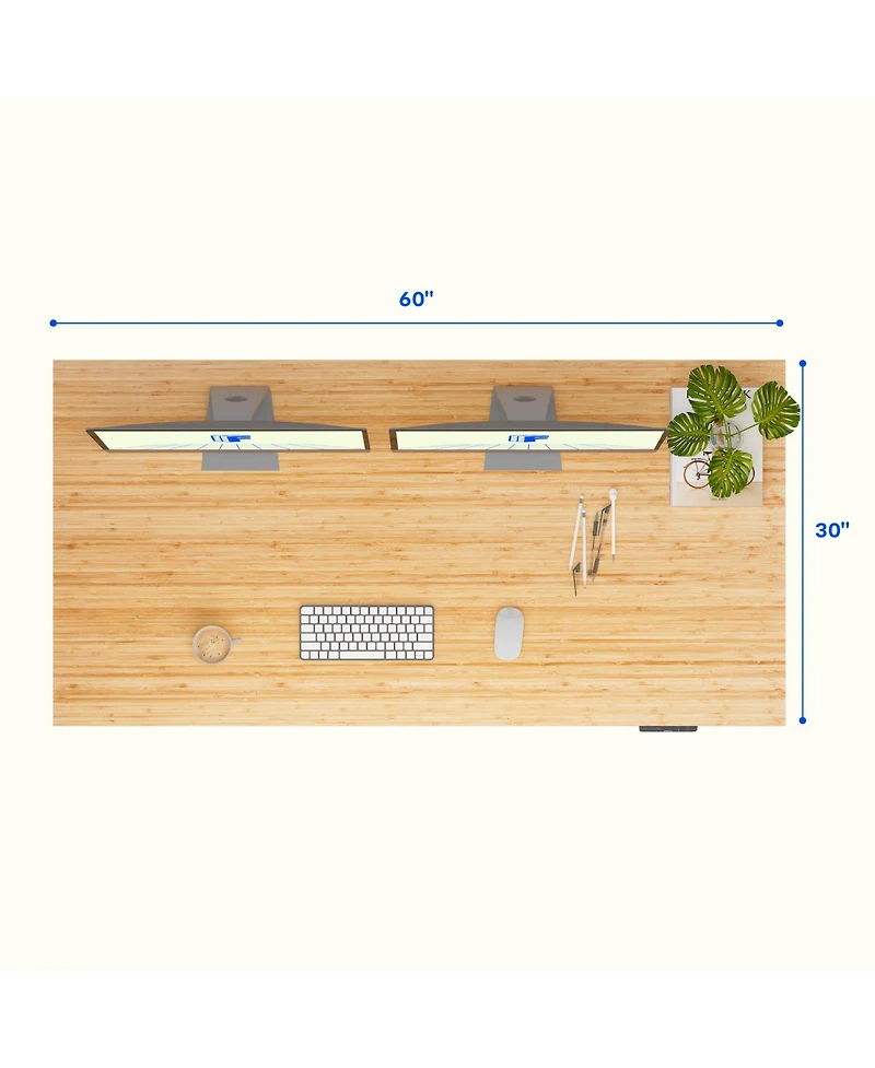 Flexispot E7-commercial W Electric Adjustable Standing Desk, Bamboo Top