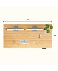 Flexispot E7-commercial W Electric Adjustable Standing Desk, Bamboo Top