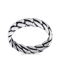 Bling Jewelry Solid Braided Celtic Eternity Band Knot Cable Curb Cuban Link Chain Rings .925 Sterling Silver 5MM