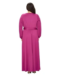 L I V D Plus Size Espinoza Surplice Maxi Dress