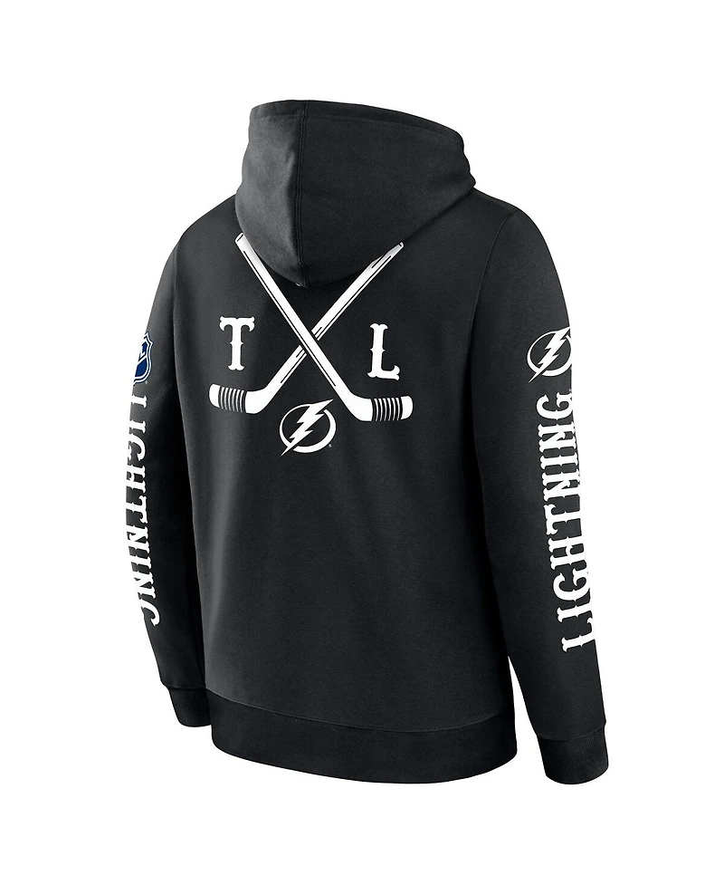 Fanatics Men's Black Tampa Bay Lightning Big City Legacy Fleece Pullover Hoodie