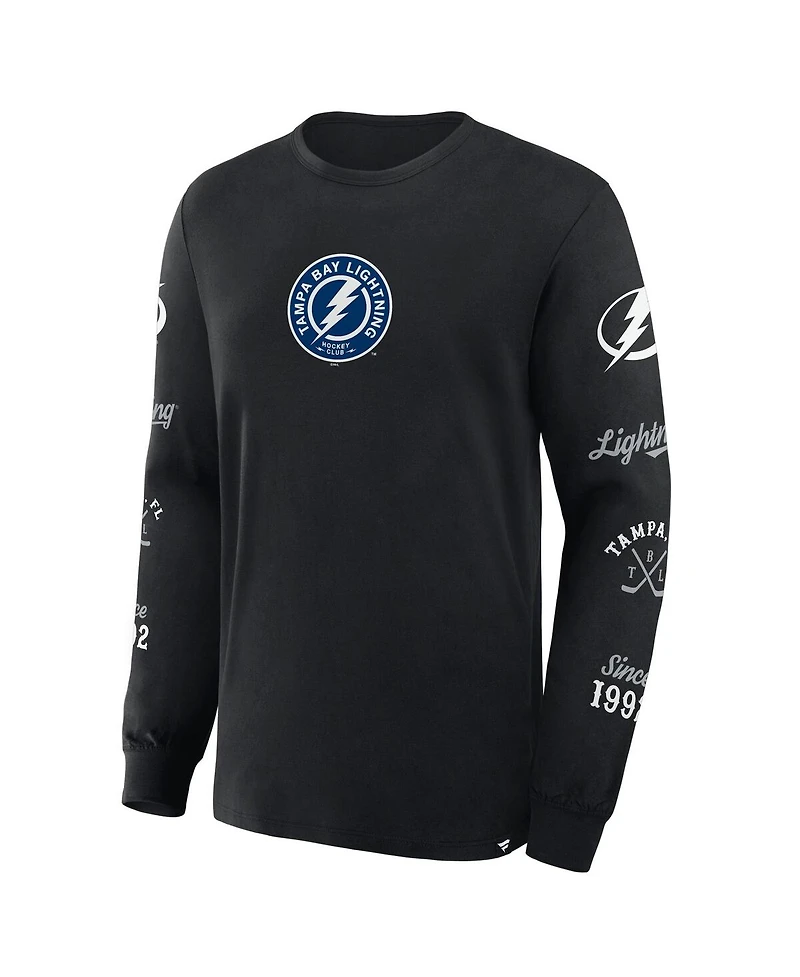 Fanatics Men's Black Tampa Bay Lightning Boxed Legacy Long Sleeve T-Shirt