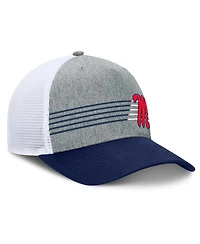 Fanatics Men's Heather Gray/Navy Ole Miss Rebels Profile Trucker Adjustable Hat
