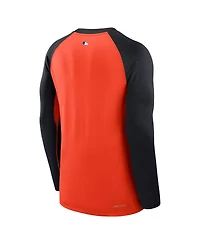 Nike Men's Orange/Navy Detroit Tigers Authentic Collection Game Time Raglan Performance Long Sleeve T-Shirt